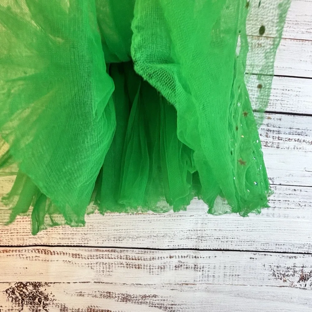 Kelly Green Tulle Skirt Sparkles Tutu Festive Petticoat Whimsical Girl's OSFM‎